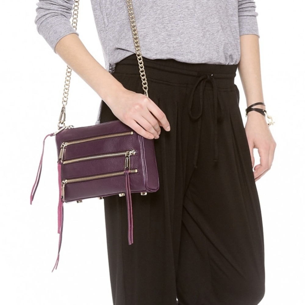 🎉HOST PICK🎉 Rebecca Minkoff Burgundy Mini 5 Zip Crossbody